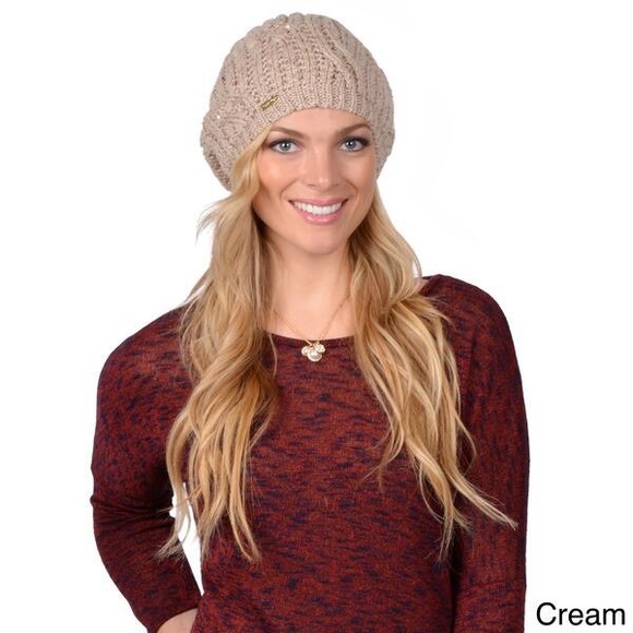 Calvin Klein Cream Knit Beret - Picture 1 of 4